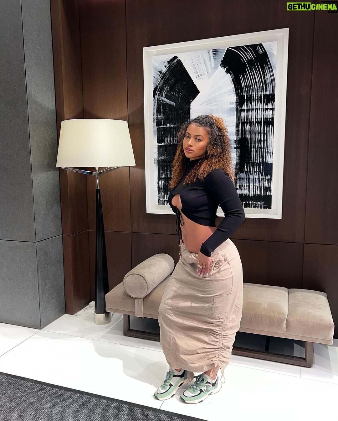Bria Bryant Instagram - always in my element • • Top & Skirt: @tigermist Shoes: @chanelofficial New York, New York