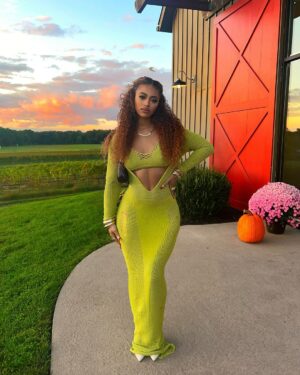 Bria Bryant Instagram - october’s finest 🍂🎃🍷
•
•
Dress: @murciuk 
Nails: @nailz_bylia 
Hair: @majonhair