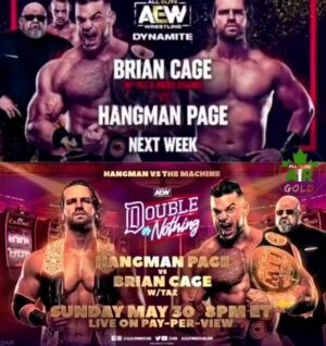 Brian Button Instagram - Cage-1
Hangman-1

Round three this wed night on @aew Dynamite and I'm ready to make a mother freaking statement. The F'N machine is walking into Cincinnati to kick Ass and chew bubble gum, and I can multi task like a mother f"#+&$r. Page is gonna feel all the rage, cause who better than Brian cage?!

#aew #aewdyanmite #pagevscageIII