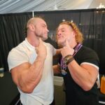 Brian Button Instagram - Was great to meet the original level 9 sideburner #lashleroux. I love me some wolverine, and he was the inspo for having sideburns( to avoid shaving lol) but lash was the man that inspired the sideburns that I've had going on almost 20 years now. Was great meeting the Ragin Cajun, and we can rock that faction all day! I'll call @princekingnana to get the paperwork started 😄💪 #machine #ragincajun #briancage #lashleroux #starrcast #allout