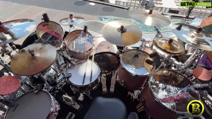 Brian Frasier-Moore Instagram - The #bfmpinkpantherkit is back! #summercarnivaltour2024 Designed by @bfm22 & @antonio_geary 🙏🏾 Brian Frasier-Moore’s Drumkit for Stage A @pearl_drums Masterworks Series Reference Pure Shells Finish: Satin Rose Gold Kick Drums: 24” x 14” & 20” x 14” Snare Drums: 14” x 6.5” Reference 20 Ply Snare with STL100 Lugs BFM Signature Snare with STL100 Lugs in Satin Rose Gold 12” x 5” 10 Ply Maple Snare with with Mastercast Hoop Toms: 10” x 7” Concert Tom with Mastercast Hoop 13” x 7” Rack Tom with Mastercast Hoop 16* x 16” Floor Tom with Mastercast Hoop 18” × 16” Floor Tom with Mastercast Hoop が”x18”＆6x 21”Rocket Toms with Matching Hardware Hardware: Pearl Icon Rack (Custom Configuration) P2050C Pearl Eliminator Redline Pedal (2) S1030 Pearl Snare Stands (x3) H2050 Pearl Hi Hal Stand CH1030C Boomerang Curved Cymbal Arms D3500BR Pearl Drum Throne with Backrest @sabiancymbals Configuration: 12” Sabian HHX Evolution Splash 15” Sabian HHX Groove Hats Traditional Finish 18” Sabian AAX Explosion Crash (x2) 19” Sabian Legacy Crash Brilliant Finish 20” Sabian Artisan Crash Brilliant Finish 22” Sabian BFM Signature Ride (Coming Soon) @evansdrumheads Configuration: Kick Drums: Evans EMAD 2 Clear Concert, Rack & Rocket Toms: Evans G2 Clear For To5 elerence Saule: StDry Coated BFM Signature Snare: Evans Hybrid Coated 12” x 5” Maple Snare: Evans ST Dry Coated @rolandglobal Electronics: Roland SPDSX-Pro Sampling Pad Roland RT30K Acoustic Kick Drum Trigger Roland RT30H Acoustic Drum Trigger on Snare Drums (×3) @seelectronics Microphones @dauzdrums padsin Pink Panther Pink (x2) Accessories: @humesandberg Custom Enduro Cases @tunerfishluglocks @drumdots Drum Dampeners @cympad Felts in Pink @vaterdrumsticks BFM Signature Drumsticks BFMWORLD custom @lowboybeaters @kickblock.drums @kellyshuguy Custom Printed Graphic Drumheads by @drumstatic Brian Frasier-Moore’s Drumkit for Stage B Pearl Drums Masterworks Series Reference Pure Shells Finish: Satin Rose Gold 20” x 18” Kick Drum on Legs (x2) 5” x 10” M1050 Snare with Matching Lugs in Satin Rose Gold Hardware: Pearl Icon Rack (Custom Configuration)
