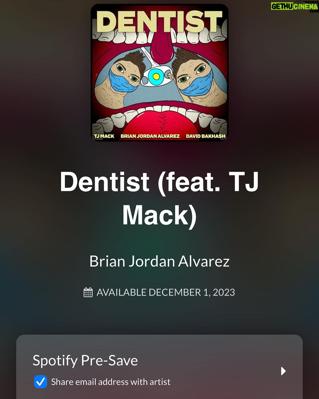 Brian Jordan Alvarez Instagram - Presave dentist. Link in bio