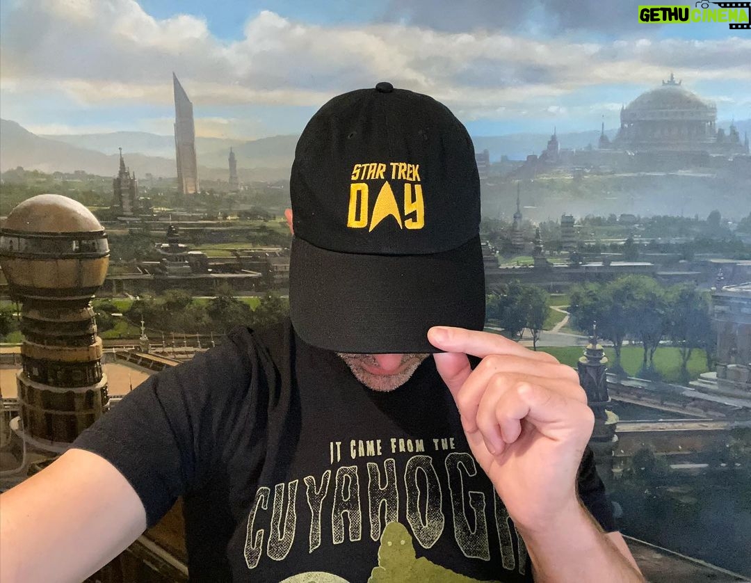 Brian K. Vaughan Instagram - Five days until Y Day, but today is Star Trek Day! Thanks to my friends at Paramount for the sweet dad hat, which I’m rocking on my balcony overlooking Ashalla, capital city of Bajor (or at least the massive DS9 matte painting I’ve hung in our living room, frightening and confusing my family). #StarTrekDay #StarTrekUnitedGives #dork