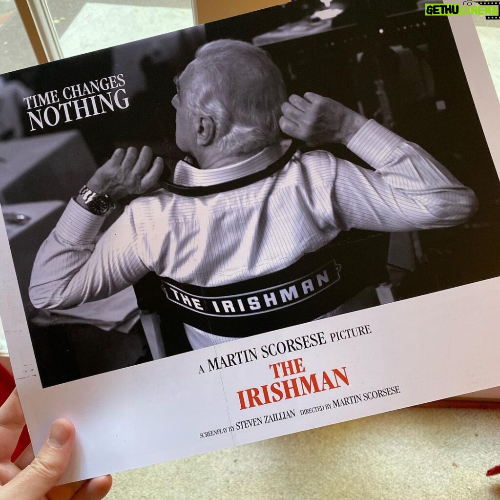 Brian K. Vaughan Instagram - The Irishman is a complete masterpiece, one of Scorsese’s best. Performance of a lifetime from Pesci, magnificent cinematography by Rodrigo Prieto (who also shot the forthcoming Y pilot; cheap plug). Definitely worth seeing on the big screen if your bladder can handle the 3 1/2 hour runtime, especially if you can make it over to the Egyptian Theater, where I got this swell lobby card. Can’t wait to watch it again. #Marvel