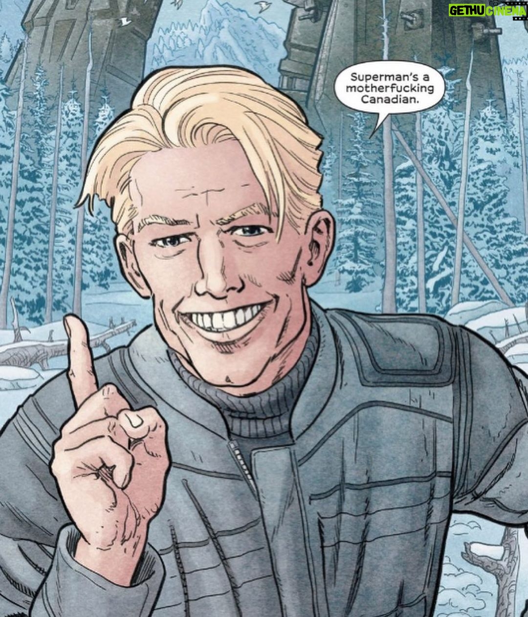 Brian K. Vaughan Instagram - Happy belated Canada Day/early Independence Day. How good are Steve Skroce, Matt Hollingsworth and the mysterious Fonografiks? Sorry for the wonky cropping; I don’t know how to computer. Anyway, WE STAND ON GUARD, about a totally improbable future where the USA invades Canada, is one of my favorite projects I’ve ever been part of, and you can now read the entire series (and tons of other cool Image Comics) for as little as one measly American dollar. You can even decide where your money goes, including to charities like @thinkingbinc and @heroinitiative. If you’re curious, there’s a link to this “Humble Bundle” in my dumb bio. Thanks. So. How’s everybody holding up? Yeah. Uh-huh. Sorry. Same, pretty much. Well... be good? Bye. #superman #sorrycleveland #thanksfornotsuingusdc