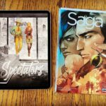 Brian K. Vaughan Instagram - SPECTATORS, my N S F W new serialized graphic novel with @niko_henrichon just released its first 125 pages, and to celebrate, we’re giving away TWO copies from my private nerd collection of one of the rarest comics of the modern era, the “retailer variant” of SAGA 1 by @fionastaples. Two lucky winners will each get a copy AND an invaluable page of Niko’s hand-painted original art from SPECTATORS. For more details, just head over to Exploding Giraffe, located somewhere out there in cyberspace.