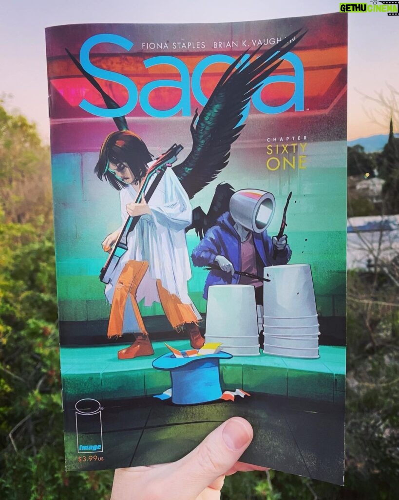 Brian K. Vaughan Instagram - NEXT WEEK, Saga is back to rock your face off! I’m so absurdly proud of this new “season,” which features some of the most gorgeous artwork yet from @fionastaples. And I’m giving away signed copies over at Exploding Giraffe this weekend, so come say hi. #saga #imagecomics #supportyourlcs