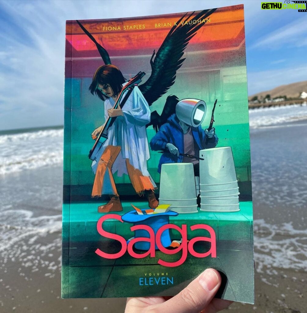 Brian K. Vaughan Instagram - In stores this week, my favorite SAGA collection yet. Such an honor to still be collaborating with the mighty @fionastaples nearly a dozen years since we started this journey together. We’re hard at work on new issues, but for now, thanks for supporting your local comic book store for all your holiday shopping needs. #saga #imagecomics #bucketdrumming
