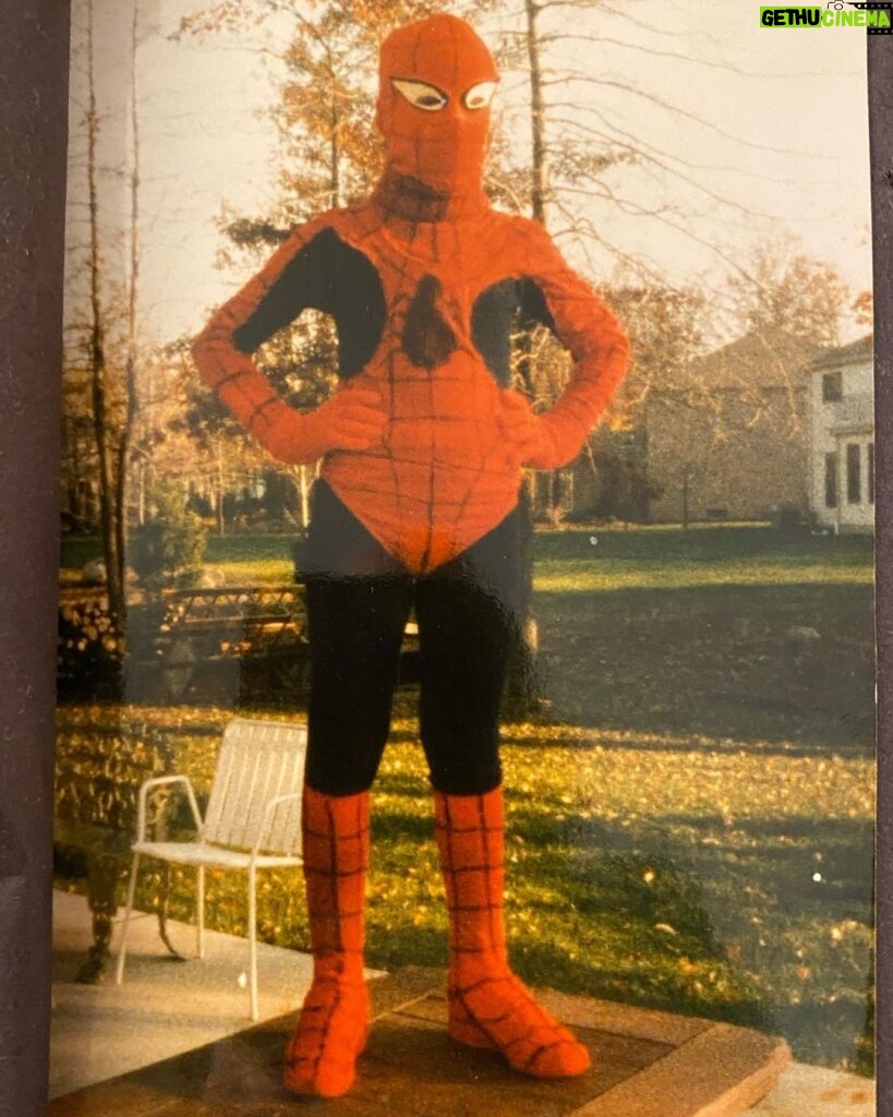 Brian K. Vaughan Instagram - Which future comic creator is seen here at age ten, having just been sewn into this wildly flattering homemade Halloween costume by his patient mother? Find out the mortifying answer now, exclusively at the link in my bio! #1986 #spiderman #nowayhomemade #toomanyWhatchamacallitbars