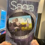 Brian K. Vaughan Instagram - New Saga this Wednesday! And if you want a sneak peek at some of the Fiona Staples glory beneath that heartbreaking cover, there’s a preview page in today’s dispatch at Exploding Giraffe (link you know where). And we have a new Reader Questionnaire in the back of Saga 56 exclusively for our beloved monthly audience, so thanks for supporting your local comic shop! #saga #imagecomics #tearsintherain