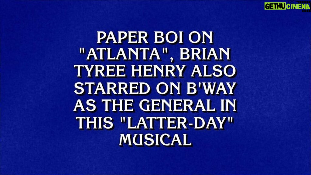 Brian Tyree Henry Instagram - Wait. Wait. I know this answer. #icymi #wow #wtf #whatis @jeopardy