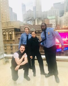 Brian Tyree Henry Instagram - #fbf 4 kids. On a roof. Doin a #broadway #play. #photoshoot was necessary. (So was the smoke break) We still had an hour of play left to do. #missing them like crazy. My #lobbyheroes. #chrisevans #belpowley #michaelcera #theater #daze #welivedonthatroof