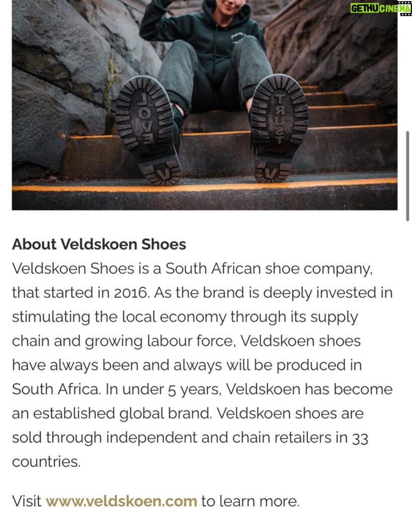 Briana Evigan Instagram - Thank you @lifestyling.co.za for the awesome article for the @moveme.studio and @veldskoenshoes social impact shoe. Click link in bio to get yours 🌏