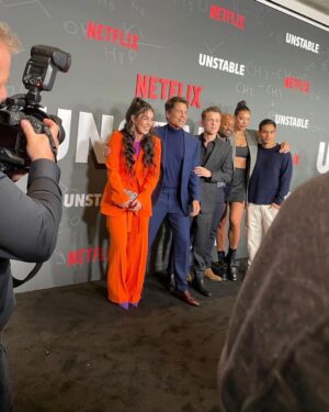 Brianna Baker Instagram - UNSTABLE: Starring savant @johnnylowe and da boss man @roblowe is out on Netflix Today💫 I’ve seen the first 3 episodes and it’s vvv good!! 🤩 Here are some sexy pics of us all modeling at the premiere last week💅🏽📸💋