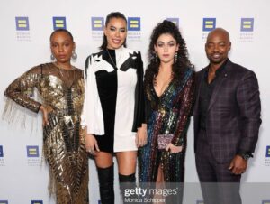 Brianna Baker Instagram - Honored to be @the_brianmichael ‘s guest at the @humanrightscampaign LA dinner this past weekend. Their mission: “We are here and we will fight until everyone’s rights are protected under the law, without exception.” PROTECTED without EXCEPTION. People are proposing and passing legislation that quite literally takes away Brian’s freedom to exist and be protected by the law. I stand with him and the Human Rights Campaign, and will not pretend it isn’t happening or how incredibly dangerous this makes the world for so many vulnerable people- especially children. Should you care to donate to this fight- link is in my bio
❤️🏳️‍⚧️✊🏽

P.S. Slide 2 is Brian’s speech. It was profound and moving to say the least. So much that at the end of that clip you hear someone say “f*ck” under their breath….that was @julesworks 😂