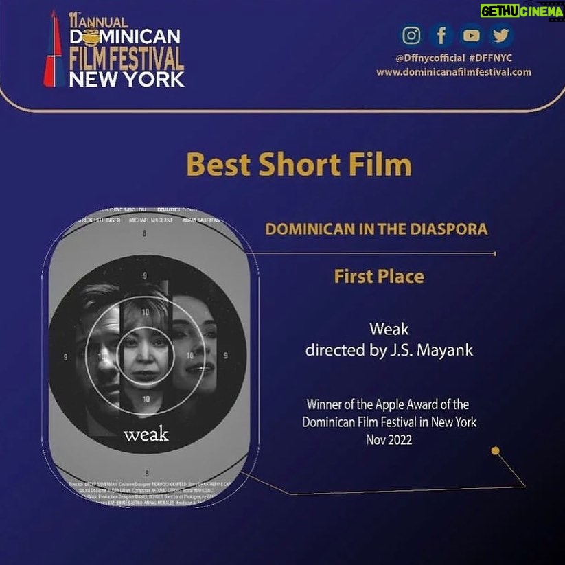 Bridget Regan Instagram - Thank you @dffnycofficial for honoring @weakthemovie at the 11th annual Dominican Film Festival. Working with @officialkatherinecastro @jsmayank @anivalm @georgereasner and the entire cast and crew of #Weak was truly my honor. Being a part of a piece that is pushing forward the conversation about mental health and sending the message that asking for help is not weak was incredibly important to me. Thank you, Katherine. Thank you, JS.