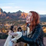 Bridget Regan Instagram - Never have I ever been SO SURPRISED. Thank you, friends. Thank you, sneaky husband. 📸 @cecinestpasmavie Vortex, Sedona, AZ