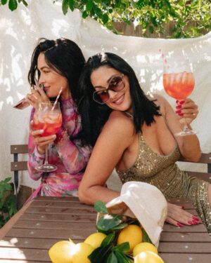 Brie Garcia Instagram - What #SisterSunday has been looking like all summer!!! 🍹🍹🍹 
Nikki’s special Bonita Aperol Spritz!! 🍊🥂