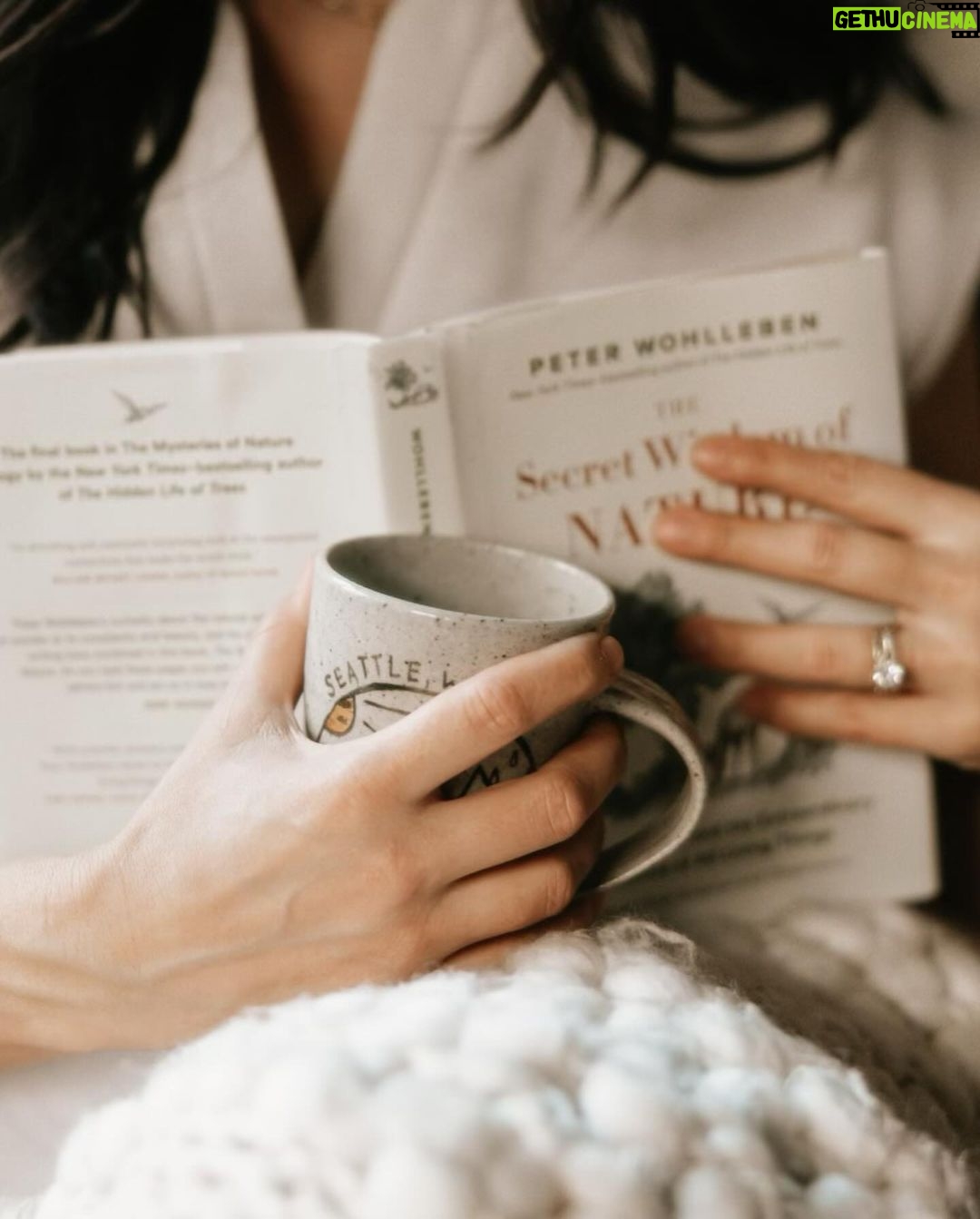 Brie Garcia Instagram - Coffee, a good book, and a cozy corner equals the perfect #mindfulmonday morning ☕️📖☀️ Currently reading: The Secret Wisdom of Nature by @peter_wohlleben 🌲