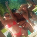 Brittany Thompson Martinez Instagram - They call us the Tres bombshitas j/k but sounds appropriate 🤷🏼‍♀️ there’s no one else I’d want to spend an hour trying to figure out how to get a swimsuit on for than you two. To many, many more travel adventures (when the world allows), good times, memories and endless laughs DUH cause we’re kinda fun. I love you both to the moon and back. No Clue.......