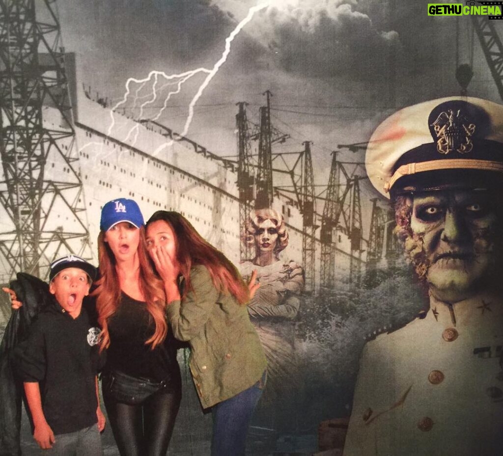 Brittany Thompson Martinez Instagram - Such a fun #spooky night with these little #goblins @ #thequeenmary #darkharbor #longbeach #family #kids #blessed #momlife #thursday #october #halloween #fun #memories #boo #dodgers #fannypack #bigbrother #bb16