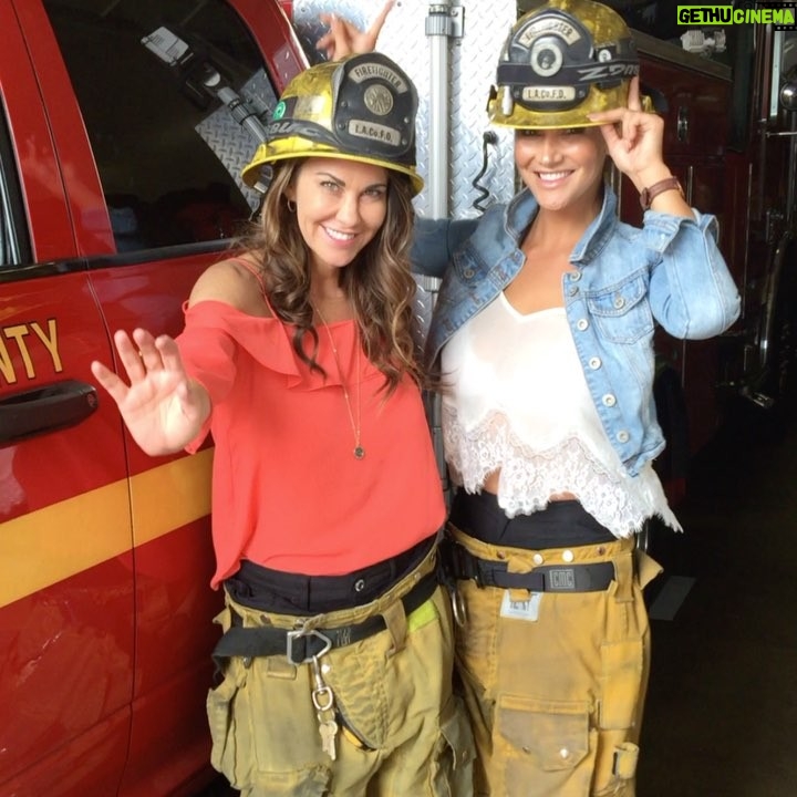 Brittany Thompson Martinez Instagram - Having the best day ever #adventures #family #friends #makingmemories #firefighter #station8 #westhollywood #weho #hollywood #losangeles Los Angeles County Fire Department Station 8