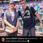 Brody Stevens Instagram – Happy Birthday to my pal Eddie!! Yes, he’s a great guy. Just like everyone says. 🎸 We pushed the Cubs through the 2016 finish line! ⚾️🏆