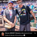 Brody Stevens Instagram - Happy Birthday to my pal Eddie!! Yes, he’s a great guy. Just like everyone says. 🎸 We pushed the Cubs through the 2016 finish line! ⚾️🏆