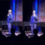 Brody Stevens Instagram - Audience member gave me his plastic birthday hat mid-show. 🎩 I put it on and continued w/my interactive set. 🎤 Crowd enjoyed it. I wouldn’t post it if they didn’t. #uKnowMe 😊 Thanks to @bobbymiyamoto for capturing this unique moment. 📷 Hollywood Improv