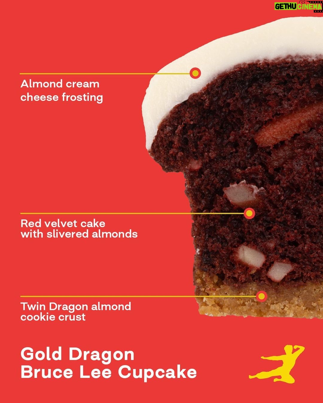 Bruce Lee Instagram - Ignite the Lunar New Year with our Gold Dragon Bruce Lee Cupcake, a tribute crafted in partnership with the @bruceleefoundation and @goldhouseco. Indulge in this special almond-infused treat and join us in supporting youth empowerment worldwide. 🗓 Baking thru 2/11 🚙 Local pick-up and delivery Order for your celebration via link in our bio.
