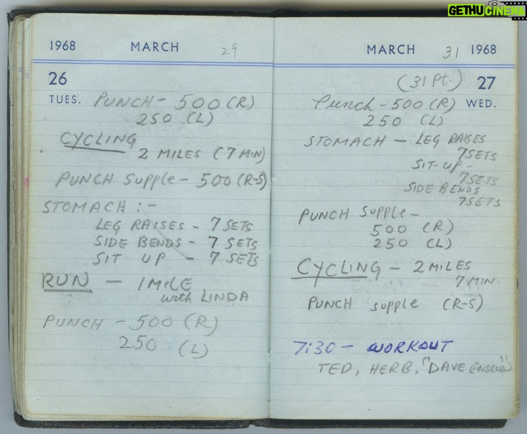 Bruce Lee Instagram - March 26 and 27th, 1968.
