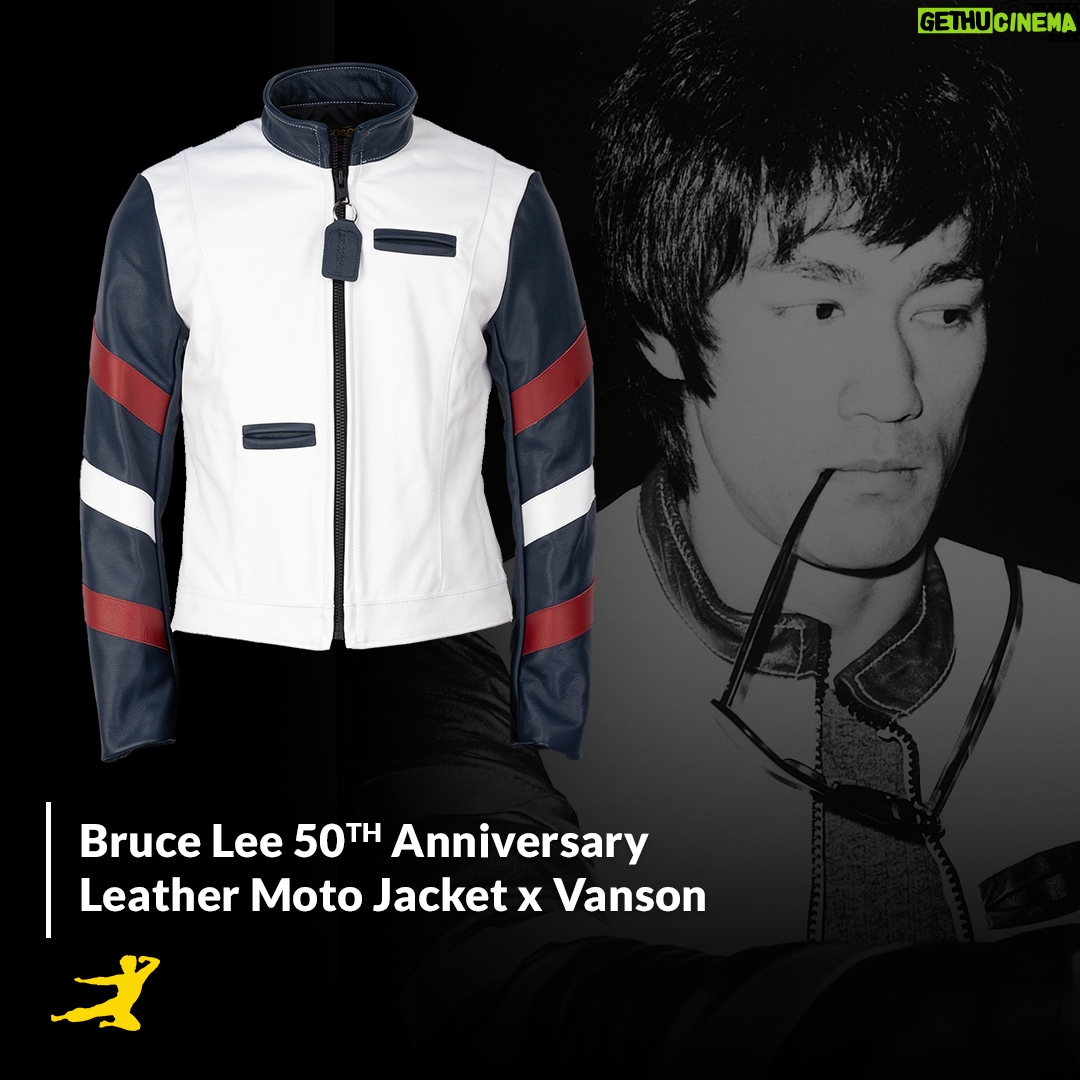 Bruce Lee Instagram - Only 50 made! Bruce Lee x Vanson Moto Jackets π tap the link in bio to purchase π We've partnered with Vanson Leathers to commemorate this extraordinary milestone with the Bruce Lee 50th Anniversary Leather Moto Jacket. Only 50 will be made, hand built to last a lifetime with an insistence on the highest quality materials and a profound respect for craftsmanship. π Modeled after the jacket that Bruce himself wore, this replica pays homage by being an exact facsimile, right down to the last stitch. Every jacket is embossed with its own unique unit number and can be registered with Vanson - proof that the piece was handmade and that it's yours should your jacket ever get lost or stolen Get yours before we sell out π link in bio π shop.brucelee.com