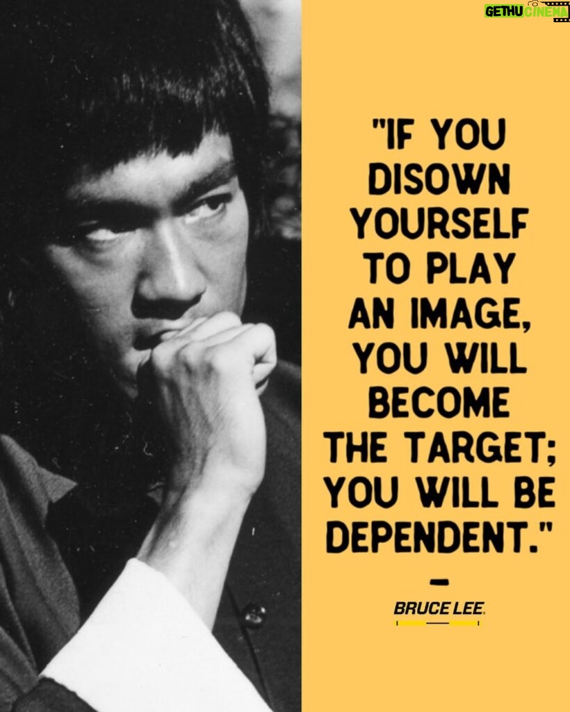 Bruce Lee Instagram - 🐉“If you disown yourself to play an image, you will become the target; you will be dependent.” - Bruce Lee #brucelee #alwaysbeyourself #expressyourself #havefaithinyourself