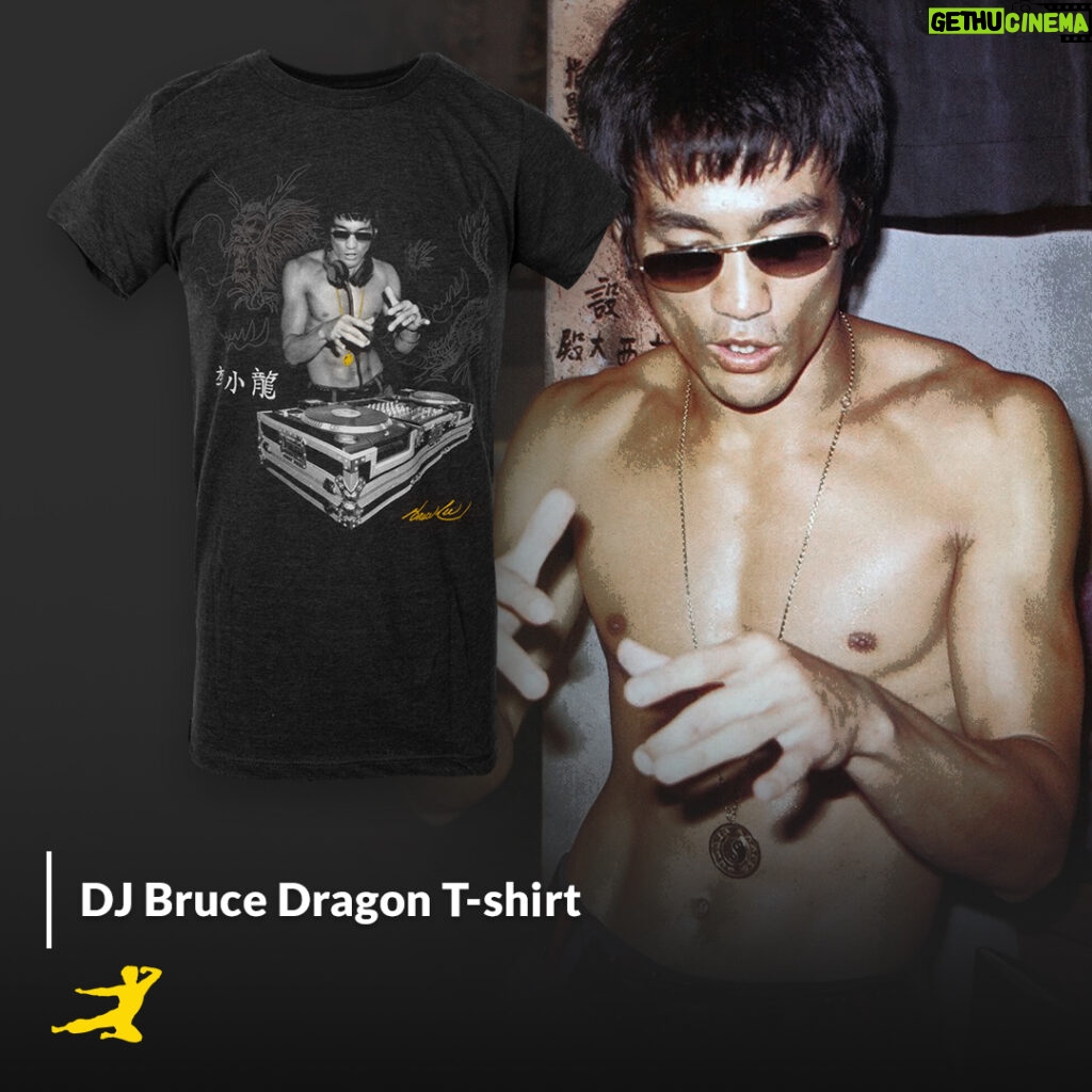 Bruce Lee Instagram - 🎧🐉 Check out the newest addition to the DJ Dragon Collection! Explore this new tee and more 👉 tap the link in bio to shop 🔗 shop.brucelee.com