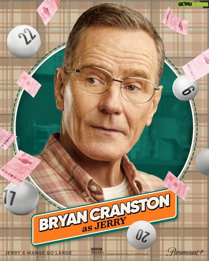 Bryan Cranston Instagram - This sweet, feel good movie is now streaming exclusively on @paramountplus Your luck just got a little better! #JerryAndMarge #JerryAndMargeGoLarge