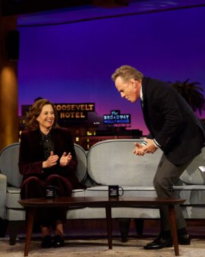 Bryan Cranston Instagram - I think I may have gushed a bit tonight on James Corden’s show when I was sitting next to Sigorney Weaver! Watch us @ 12:37/11:37c on CBS

@latelateshow
@j_corden
#LateLateShow
📸@saramallyphoto