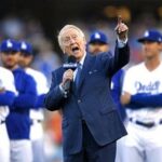Bryan Cranston Instagram - A part of my childhood died yesterday. That may sound dramatic, and maybe it is, but it is how I’m feeling today. Los Angeles Dodgers’ legendary announcer, Vin Scully passed away at 94. What a brilliant life he led, and what an important part of my life he served. From the time I was able to understand what the radio was I would listen to Dodger baseball games. It was the beginning of a lifelong joy. Vin was never just about the score of the game. His stories made you feel like you were with him… like he was sharing a story just for you. As a child that was often a bedtime story, as I’d hide my transistor radio under my pillow to avoid parental detection. When times were tough, Vin was there to ease my pain or insecurities with the power of distraction. Because even if it was for only the next three hours, listening to Vin’s voice made me feel safe. Comforted. One of my greatest thrills was introducing Vin to my daughter, Taylor, at the ESPY’S in 2017, after I had presented Vin with the Icon Award. Taylor, an adult, and a catcher in her little league experience, nervously confessed to Vin that she listened to him her whole life… just like her dad. His signature opening statement is indelible in my memory, “Hi everybody, and a very pleasant good evening to you, wherever you may be.” I’m here, Vin…I’m right here.