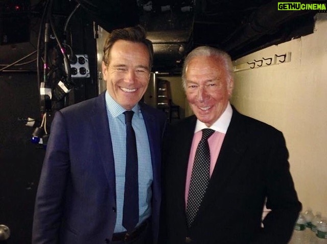 Bryan Cranston Instagram - I was giddy to meet the incomparable Christopher Plummer. What a talented and kind man. Rest in peace, good sir.