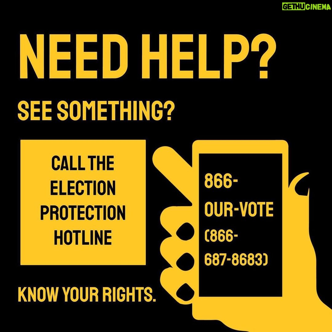 Bryan Cranston Instagram - Hello friends. Your vote matters! If you have questions OR need to report any issues at the polls, call 866-Our-Vote #electionprotection #CountEveryVote