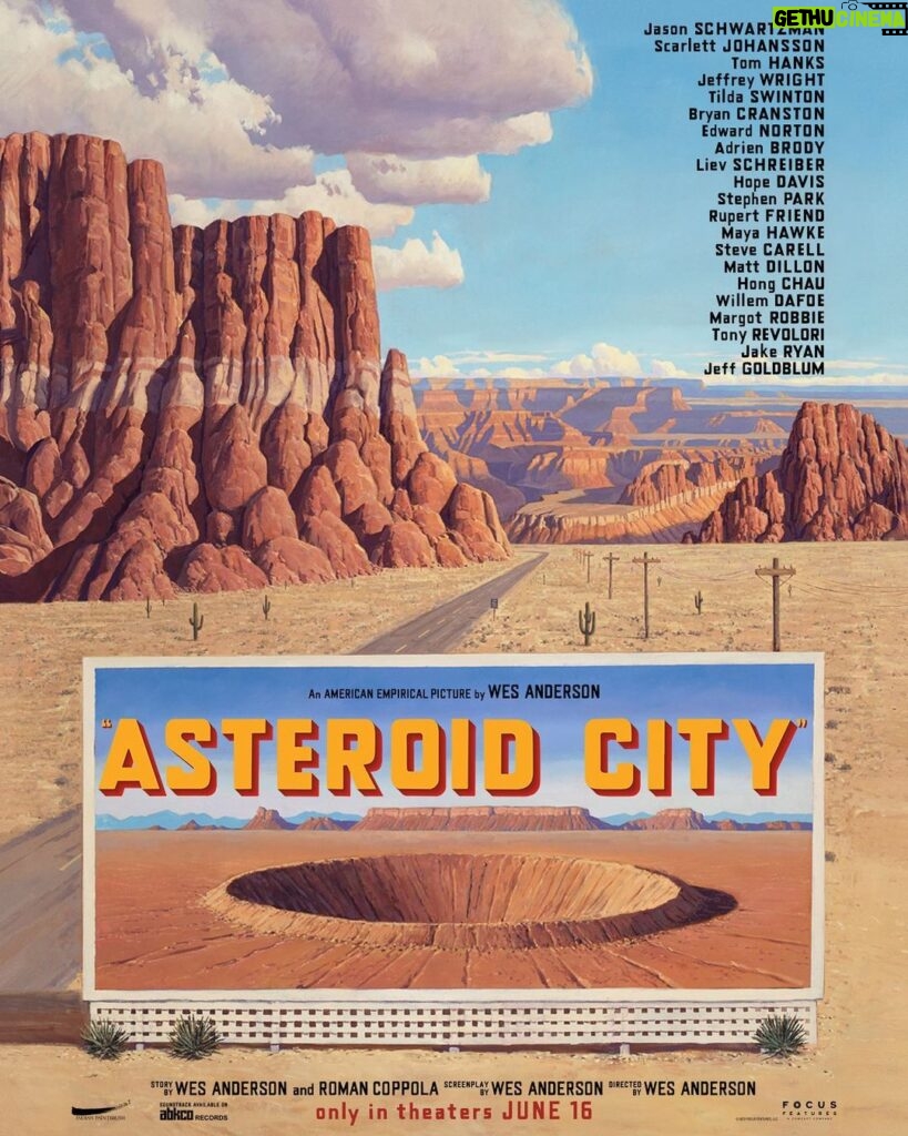 Bryan Cranston Instagram - Our story begins in a fictional American desert town, circa 1955, called ASTEROID CITY… what transpires there, I’m not at liberty to disclose until June 16th… Big Brother is watching.