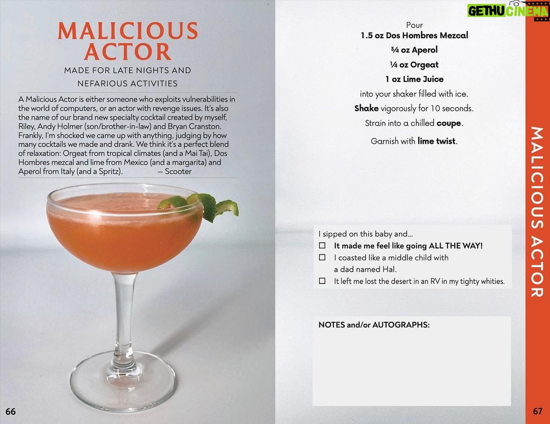 Bryan Cranston Instagram - When Aaron and I started @doshombres, I must admit, I wasn’t a very good bartender - I learned on the job, and this book, written by friends of mine, taught me a lot. The easy to follow recipes took the risk out of serving your friends a great cocktail. Now I’m crushing it behind the bar. Drink Well With Others is a great tool for every beginning bartender. And just for transparency - I’m not making a dime off this…I gotta get better friends! Cheers everyone! @drinkwell_official