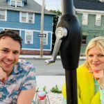 Bryan Safi Instagram - Isn’t the coast of Rhode Island absolutely stunning? This picture really proves it. The umbrella stand, the one-way sign in the background. Oh and of course the fabulous @ardenmyrin who I love even more than my luggage.