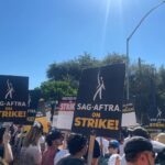 Bryan Safi Instagram – Mini 9-1-1 call center reunion at the solidarity strike today! #sagaftrastrong #wgastrong