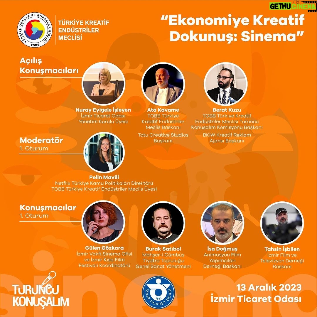 Burak Satıbol - 62 Likes - 🌟 Turuncu Konuşalım: Ekonomiye Kreatif Dokunuş: Sinema Paneli 🎥
🗓️ 13 Aralık | Saat: 13.30 | İzmir Ticaret Odası
Açılış konuşmalarını Meclis Başkanımız Sn. Ata Kavame,
İzmir Ticaret Odası Yönetim Kurulu Üyemiz Sn: Nuray Eyigele İşleyen,
Meclis üyemiz ve Turuncu Konuşalım Komisyon Başkanımız;
Sn. Berat Kuzu’nun gerçekleştireceği
🎬 Birinci Oturum: Sinema Sektöründe Kalkınma ve İnovasyonun Geleceği
Sinema, kültür ve yaratıcı endüstrilerin ekonomik kalkınmadaki rolünü tartışmak ve gelecek vizyonunu oluşturmak için gelin İzmir’de Turuncu Konuşalım!
✨ Moderatör: Pelin Mavili (Netflix Türkiye Kamu Politikaları Direktörü TOBB Türkiye Kreatif Endüstriler Meclis Üyesi)
💬 Konuşmacılar:
Gülen Gözkara (İzmir Vakfı Sinema Ofisi ve İzmir Kısa Film Festivali Koordinatörü)
Burak Satıbol (Oyuncu)
İsa Doğmuş (Animasyon Film Yapımcıları Derneği Başkanı)
Tahsin İşbilen (İzmir Film ve Televizyon Derneği Başkanı)
🎬 İkinci Oturum: Sinema Sektöründe Kalkınma ve İnovasyonun Geleceği
Sinema, kültür ve yaratıcı endüstrilerin ekonomik kalkınmadaki rolünü tartışmak ve gelecek vizyonunu oluşturmak için gelin İzmir’de Turuncu Konuşalım!
✨ Moderatör: Turusan Çiner (İzmir Ticaret Odası Meclis Üyesi)
💬 Konuşmacılar:
Duygu Yaygır (Uluslararası Hizmet Ticaret Genel Müdürlüğü, Kültürel Hizmetler ve Yaratıcı Endüstriler Daire Başkanı)
Cangül Kuş (İzmir Kalkınma Ajansı, Proje ve İş Geliştirme Koordinatörü)
Dr. Enver Çakın (KOSGEB İzmir KOBİ Uzmanı)
🔍 Sinema sektörünün inovasyon, kalkınma ve uluslararası iş birliklerine nasıl öncülük ettiğini keşfedin ve sektörün geleceğini şekillendiren bu değerli konuşmalara tanık olmak için sizi de etkinliğimize bekliyoruz.
@tobbkreatifendustrilermeclisi
@turuncukonusalim @iztokurumsal