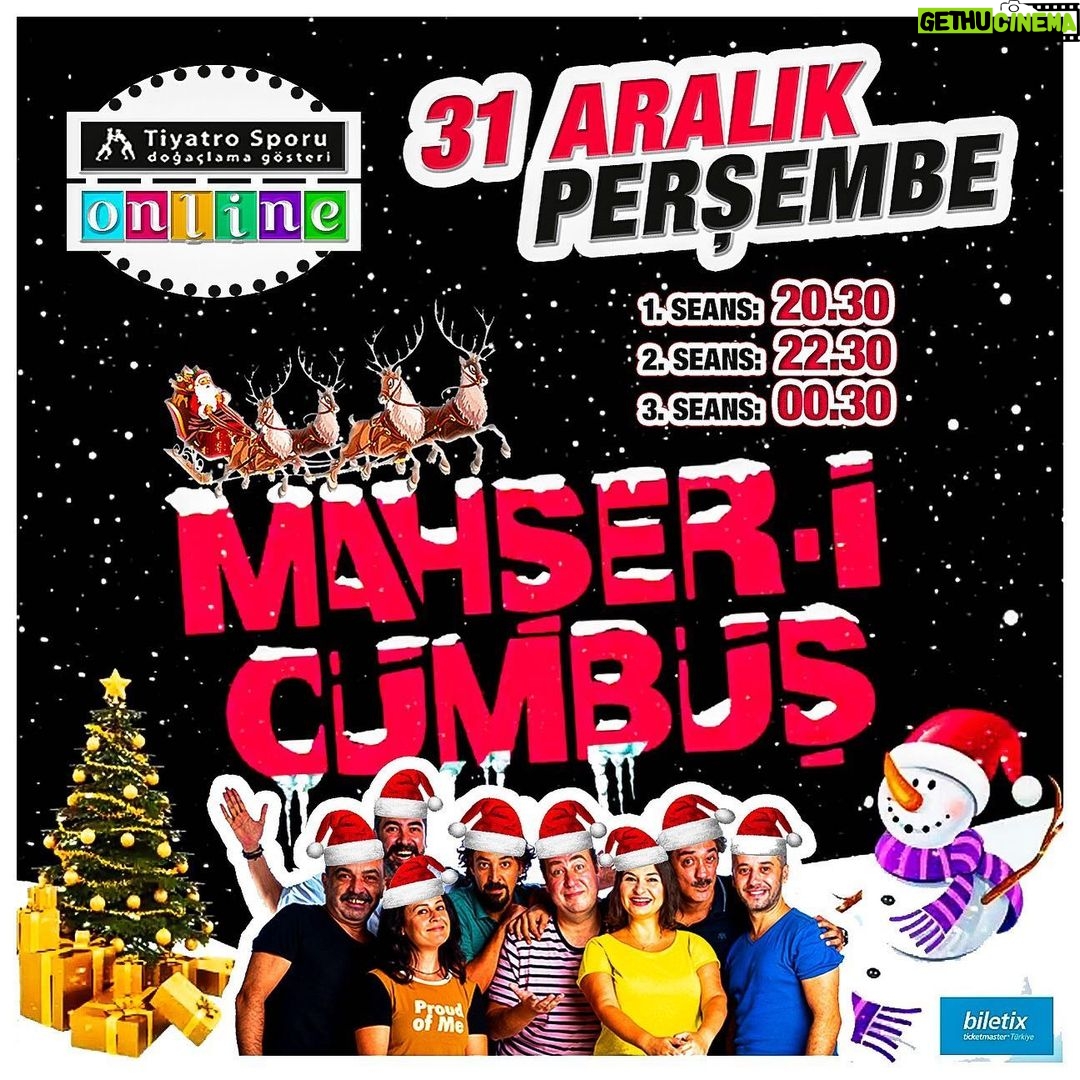 Burak Satibol Instagram - “Yılbaşında ne yapacağım?” Sıkıntınız bitti! Mahşer-i Cümbüş “Yılbaşı Özel” Tiyatro sporu gösterisi ile dilediğiniz yerde! 31 Aralık’da üç farklı seansta, dilediğin yerde Mahşer-i Cümbüş’ü online izle! Evlere Paket sevisimiz başlamıştır! Mahşer-i Cümbüş online her yerde. Biletler Biletix’te link bio’da! #MahşeriCümbüşOnline #tiyatro #doğaçlama #tiyatrosporu #yılbaşı #eğlence #i̇stanbul #komedi #doğaçlamatiyatro #online #onlineetkinlik
