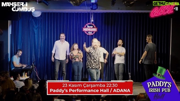 Burak Satibol Instagram - Mahşer-i Cümbüş’ün yeni gösterisi “Gece +18” Adana’da! 23.kasım 22.30’da Paddy’s Performans Hall’deki gösteri için biletler biletix, bubilet, biletinial da. Fütursuz eğlence için geliniz getiriniz! @paddysperformancehall #adana #doğaçlamatiyatro #mahşericümbüş #tiyatrosporu