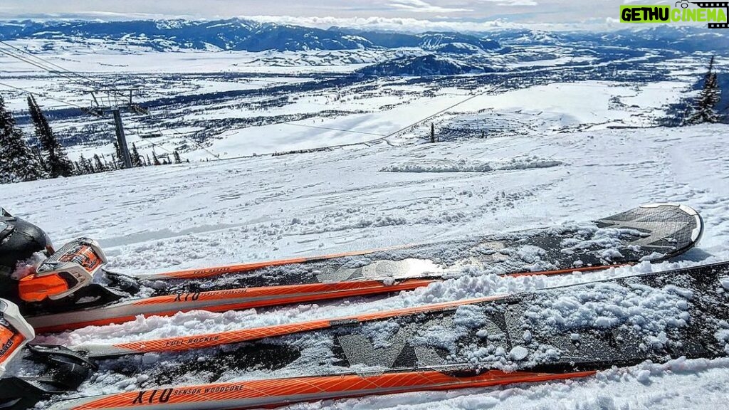 Burt Jenner Instagram - Got to ski the run that will be the race track for the downhill race next weekend at Jackson hole... Race skis showed up this afternoon, bought some 207s, time to go fast... #44YrOldRookie