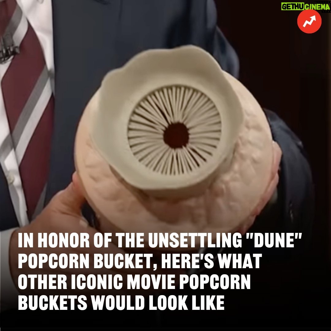 Buzzfeed - 5.6K Likes - The Dune popcorn bucket has taken the internet by storm and for good reason. I swear, after seeing it just once, it's been etched into my brain (and not in a good way). Even the cast of Dune has been left speechless after seeing it. But I was wondering what it would look like if other iconic movies had their own popcorn buckets? Swipe to check out some of the movie-inspired, AI-generated buckets and tap the link in our bio for more🍿👆