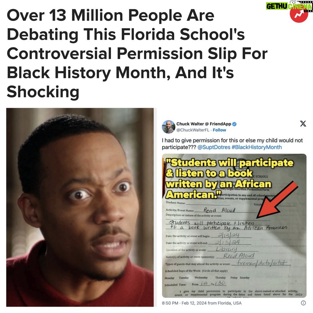 Buzzfeed Instagram - "This boiled my blood. My 8th grade son also brought home a permission form for Black History Month where I was sure to write 'Black History is American History.' This is beyond ridiculous." —@/jennyleeisme More at the link in bio 🔗