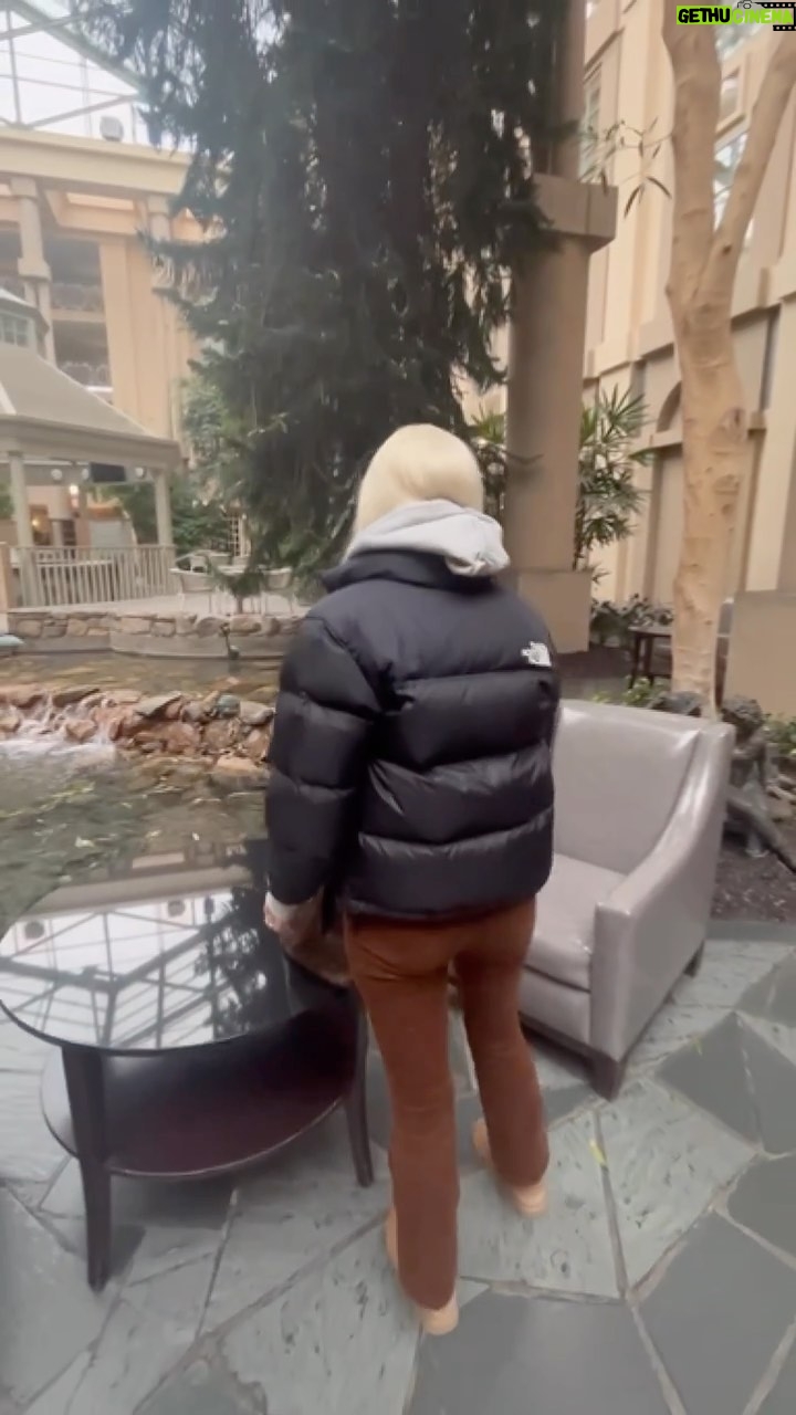 Byrdie Bell Instagram - There’s an indoor waterfall at the salon where I get my hair did… Hopscotch Salon